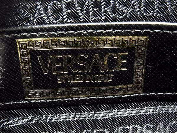 1 jpy # ultimate beautiful goods # VERSACE Versace sun Burst leather 2WAY Cross body shoulder bag handbag black group AY1939