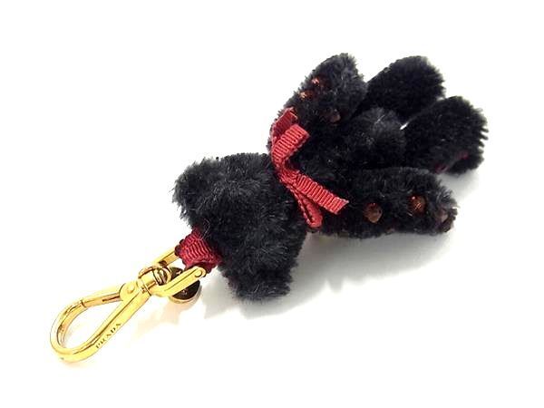 1 иен # прекрасный товар # PRADA Prada плюшевый мишка .. брелок для ключа очарование аксессуары женский оттенок черного × оттенок золота AW8233