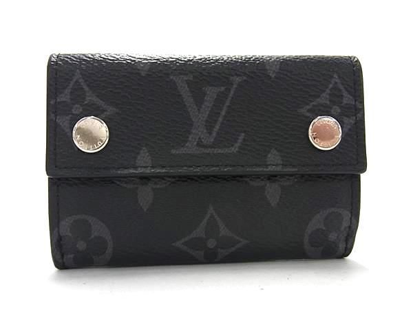 1円 ■美品■ LOUIS VUITTON ルイヴィトン モノグラムエクリプス ディスカバリーコンパクトウォレット 三つ折り 財布 ブラック系 FD0179の画像1