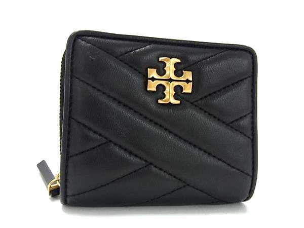 1 jpy # ultimate beautiful goods # TORY BURCH Tory Burch leather folding twice purse wallet . inserting change purse . lady's men's black group BL0228