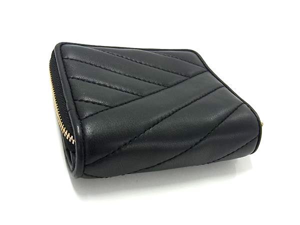 1 jpy # ultimate beautiful goods # TORY BURCH Tory Burch leather folding twice purse wallet . inserting change purse . lady's men's black group BL0228
