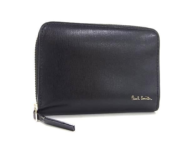 1円 ■極美品■ Paul Smith ポールスミス コインケース コインパース カードケース メンズ レディース ブラック系 AZ1890の画像1