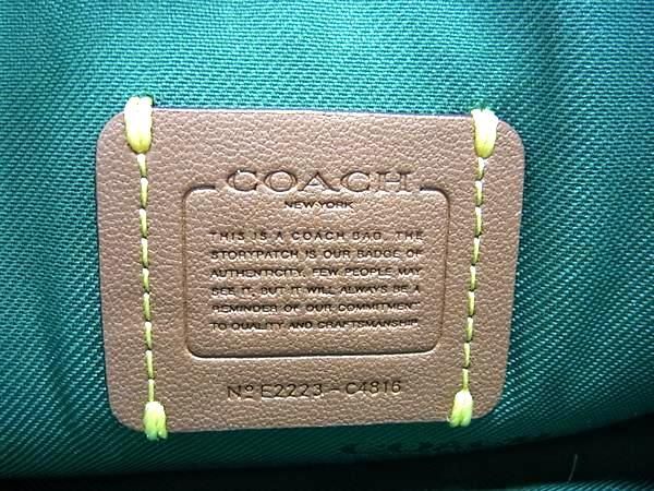 1円 ■極美品■ COACH コーチ C4816 ノア レザー 2WAY クロスボディ チェーンショルダーバッグ ウォレット レディース グリーン系 FA6282_画像6