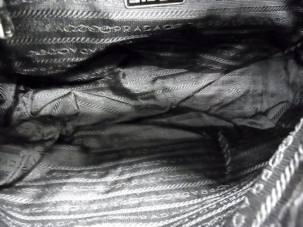 1円 ■美品■ PRADA プラダ スエード チェーン トートバッグ ショルダーバッグ 肩掛け レディース ブラック系 BI2149の画像5
