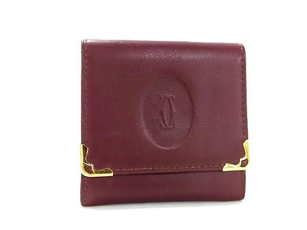 1円 ■極美品■ Cartier カルティエ マストライン レザー コインケース コインパース 小銭入れ レディース ボルドー系 BL0369の画像1