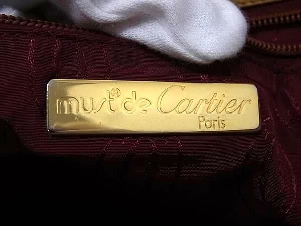1円 Cartier カルティエ マストライン レザー クラッチ セカンドバッグ マルチケース レディース メンズ マスタードイエロー系 FB0601の画像5