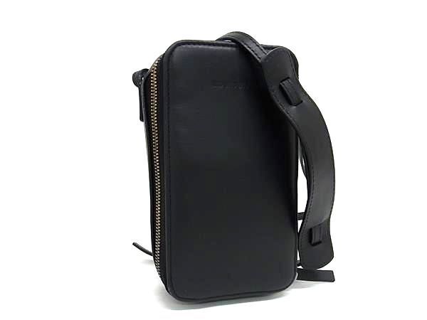 1 иен # прекрасный товар # EMPORIO ARMANI Emporio Armani кожа смартфон плечо Mini сумка небольшая сумочка наклонный .. портфель оттенок черного FA6181