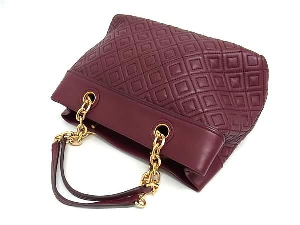 1円 ■美品■ TORY BURCH トリーバーチ フレミング レザー 2WAY ハンドバッグ トート ショルダー 斜め掛けかばん ボルドー系 FA6194_画像3