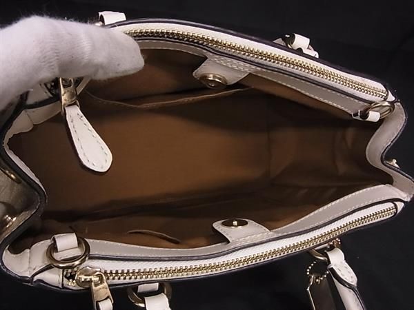 1 jpy # ultimate beautiful goods # COACH Coach F67027 signature Mini surrey Carry all PVC 2WAY handbag shoulder beige group FA6151