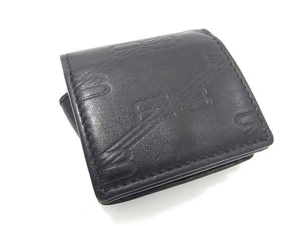 1円 ■美品■ BALENCIAGA バレンシアガ 717747 レザー AirPodsケース エアポッズケース チャーム レディース ブラック系 FA6392の画像1