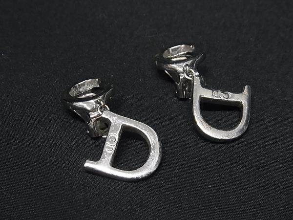 1円 ChristianDior クリスチャンディオール CDロゴ クリップ式 イヤリング アクセサリー レディース シルバー系 FA6251の画像1