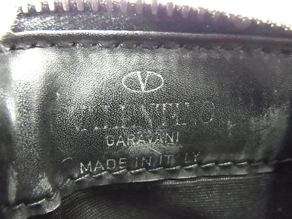 1円 ■美品■ VALENTINO GARAVANI ヴァレンティノ ガラヴァーニ レザー コインケース コインパース カードケース ブラック系 FC0022の画像4