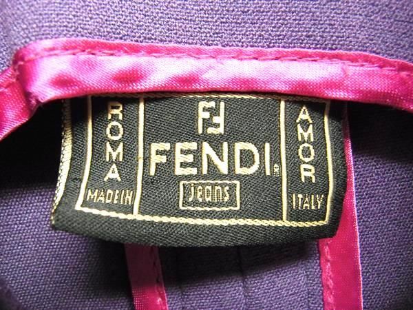 1 jpy FENDI Fendi polyester × screw course ×ela Stan no sleeve One-piece size 40 Western-style clothes lady's purple series BJ1338