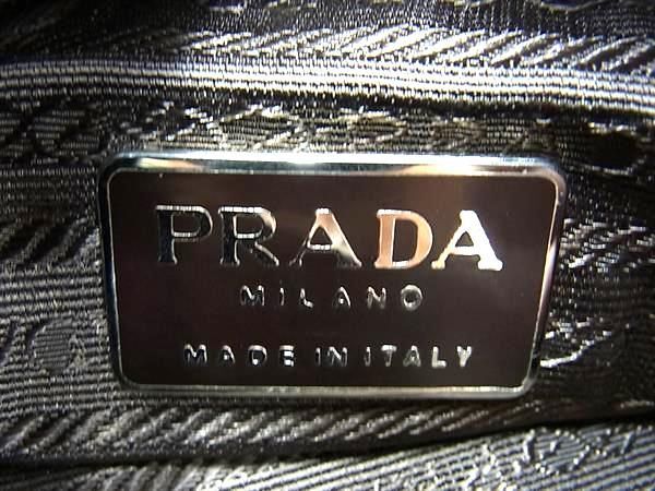 1円 ■美品■ PRADA プラダ テスートナイロン×レザー チェーン トートバッグ ショルダー 肩掛け ブラウン系×グリーン系 AY2939の画像6