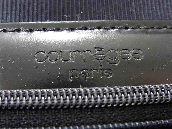 1円 ■極美品■ courreges クレージュ レザー ワンハンドル ハンドバッグ レディース ブラック系 BL0194の画像6