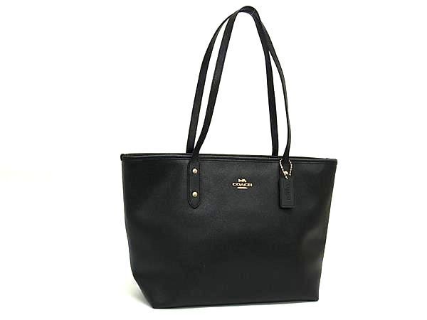 1円 ■美品■ COACH コーチ F58846 レザー ショルダーバッグ トートバッグ 肩掛けかばん レディース ブラック系 AY1876の画像1