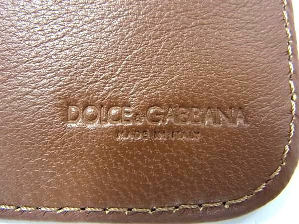 1 jpy # ultimate beautiful goods # DOLCE&GABBANA Dolce & Gabbana leather folding twice purse wallet lady's men's brown group BJ2908