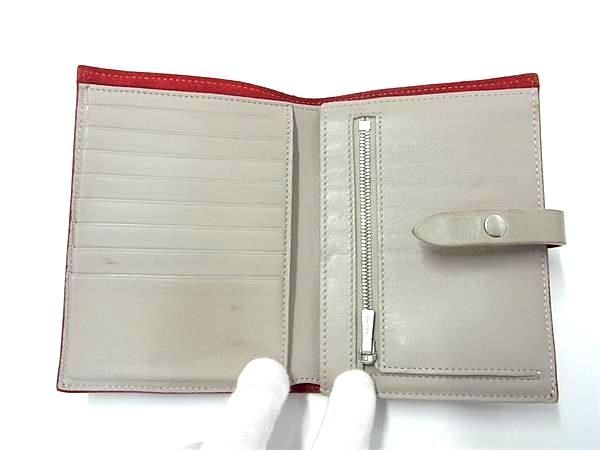 1 jpy # beautiful goods # CELINE Celine leather folding twice purse wallet change purse .. inserting men's red group FD0168