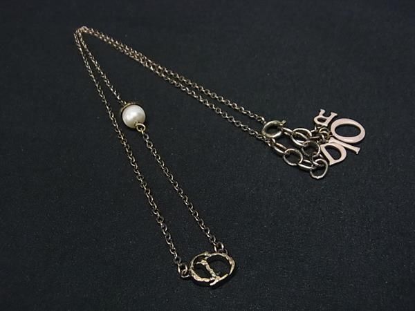 1円 ChristianDior クリスチャンディオール CDロゴ ネックレス ペンダント アクセサリー ペンダント ゴールド系 FA4448の画像1