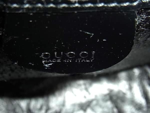 1円 ■美品■ GUCCI グッチ インターロッキングG パテントレザー ワンハンドル ハンドバッグ レディース メンズ ブラック系 AW8822の画像6