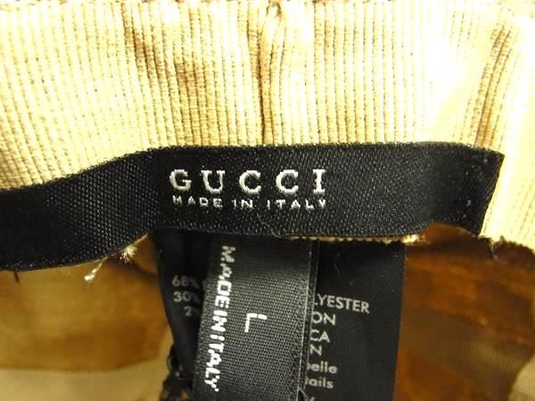 1円 ■美品■ GUCCI グッチ GG柄 ポリエステル×コットン ハット 帽子 表記サイズ L レディース ブラウン系×ワインレッド系 AW7981の画像4