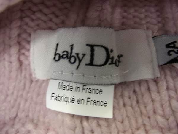 1円 ■極美品■ baby Dior ベビーディオール ウール ニット帽 ニットキャップ 帽子 表記サイズ 2A キッズ ピンク系 BI1762の画像4