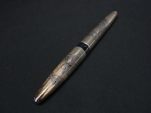 1円 PILOT パイロット ペン先18K 18金 キャップ式 万年筆 筆記用具 文房具 ステーショナリー レディース メンズ シルバー系 AW8226の画像3