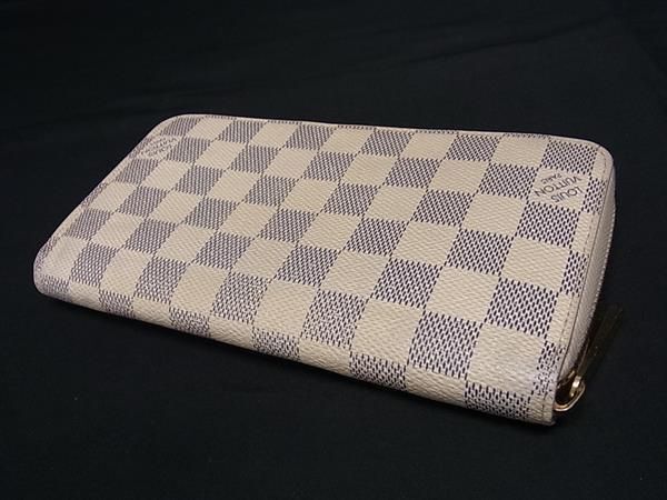 1円 ■美品■ LOUIS VUITTON ルイヴィトン N60019 ダミエアズール ジッピーウォレット ラウンドファスナー 長財布 アイボリー系 FB0056_画像2