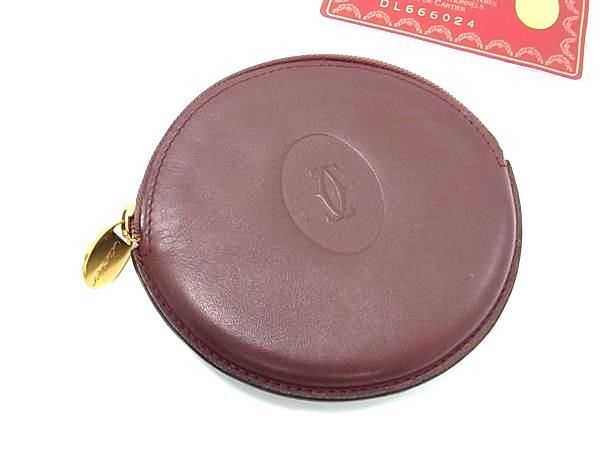 1 jpy # beautiful goods # Cartier Cartier Must line leather coin case coin perth change purse . lady's men's bordeaux series AX6469