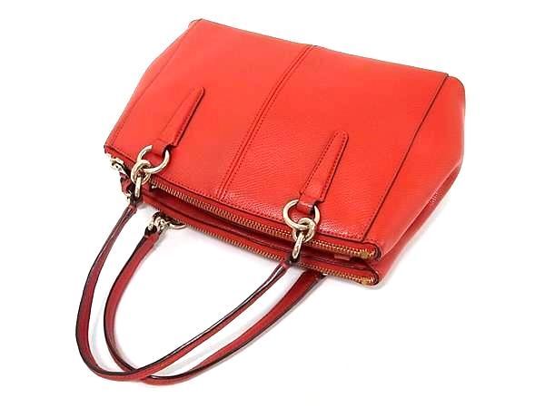 1 jpy # beautiful goods # COACH Coach F36704 Christie Carry all leather 2WAY Cross body shoulder handbag orange series AW9616