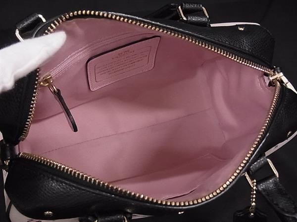 1 jpy # beautiful goods # COACH Coach F37491 leather flower 2WAY handbag shoulder bag lady's ivory series × black group AW9669