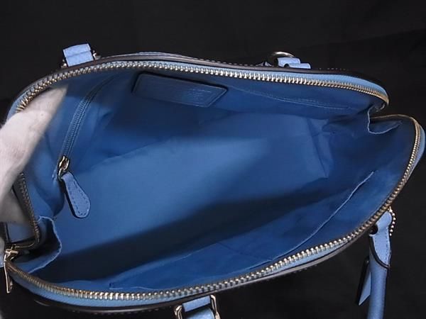1 jpy # beautiful goods # COACH Coach F37218 Sierra sa che ru leather 2WAY Cross body handbag tote bag shoulder light blue series AY2835