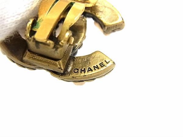 1 иен CHANEL Chanel здесь Mark зажим тип серьги аксессуары женский оттенок золота AX1222