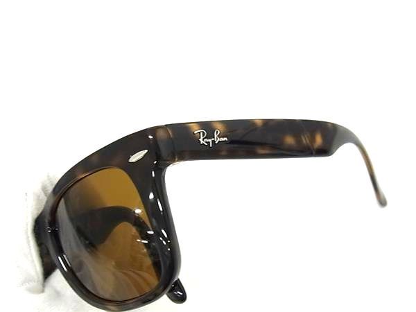 1円 ■極美品■ Ray-Ban レイバン RB4105 FOLDING WAYFARER べっ甲 折りたたみ式 サングラス 眼鏡 メガネ メンズ ブラウン系 FA5542_画像3