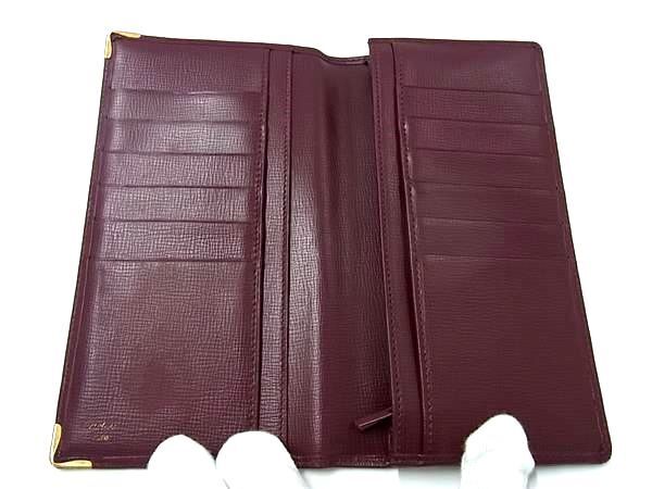 1 jpy # beautiful goods # Cartier Cartier Must line leather folding in half long wallet wallet . inserting change purse . lady's bordeaux series BI2190