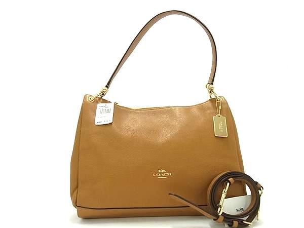 1 jpy # ultimate beautiful goods # COACH Coach F28966 leather 2WAY Cross body one shoulder bag diagonal .. lady's brown group AZ2864