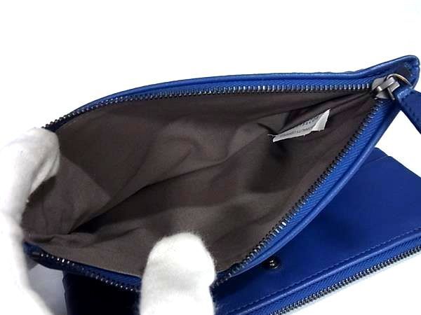 1 иен # новый товар # не использовался # BOTTEGA VENETA Bottega Veneta сетка кожа складывающийся пополам длинный кошелек бумажник кошелек для мелочи . оттенок голубого AZ3827
