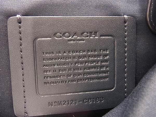 1 jpy # as good as new # COACH Coach C8183 signature Hudson canvas × leather rucksack backpack navy series BF7737