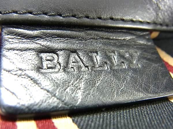 1円 ■美品■ BALLY バリー レザー×キャンバス ハンドバッグ トートバッグ メンズ ブラック系×アイボリー系 BF7740の画像6