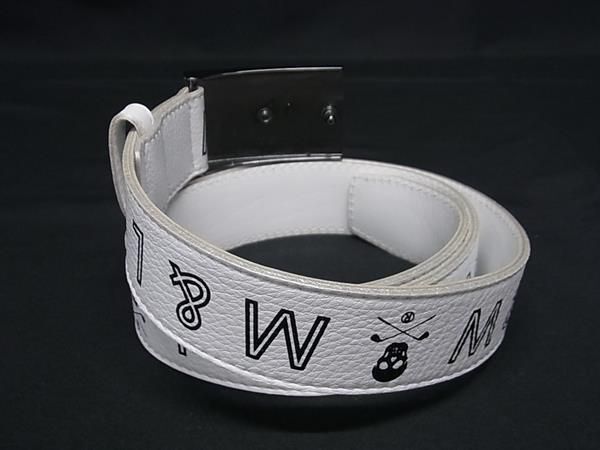 1 jpy # ultimate beautiful goods # MARK & LONA Mark &rona leather belt men's lady's white group AW7197