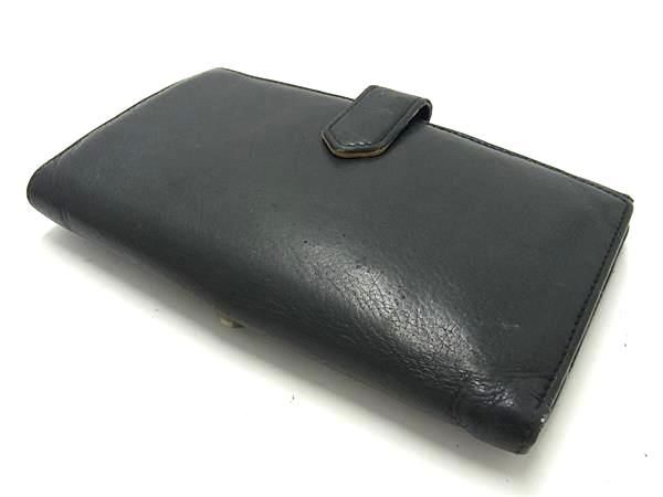 1 jpy ChristianDior Dior kana -ju leather folding in half long wallet wallet . inserting change purse . lady's black group AX6435