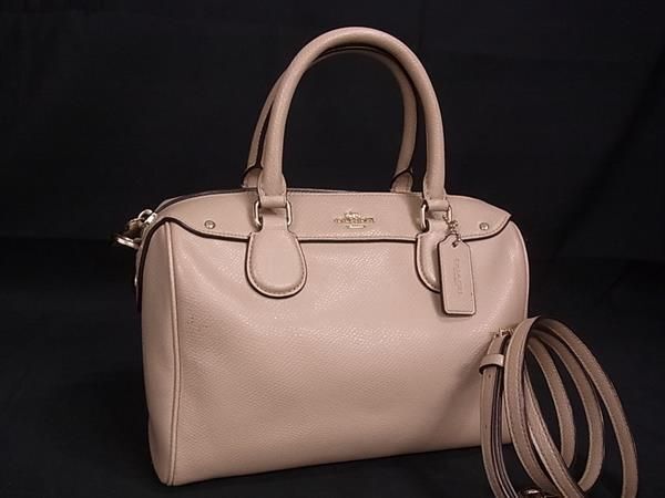 1 jpy # ultimate beautiful goods # COACH Coach leather 2WAY Cross body handbag shoulder bag diagonal .. lady's beige group BK1290