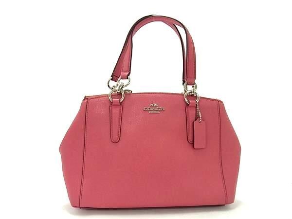 1 jpy # beautiful goods # COACH Coach F57523 Mini Chris ti Carry all leather handbag tote bag lady's pink series BK1285