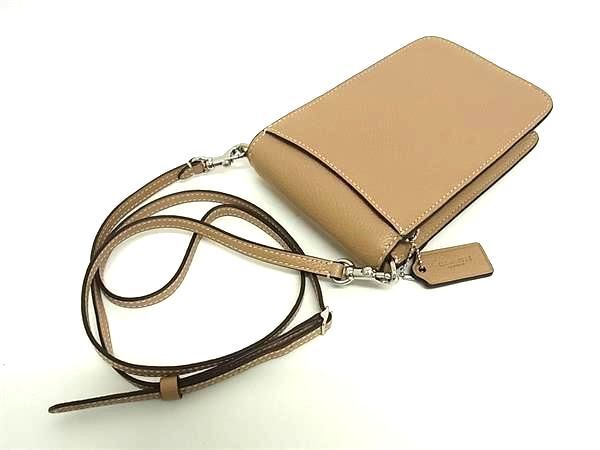 1 jpy # new goods # unused # COACH Coach CH815 leather Cross body smart phone case one shoulder bag diagonal .. brown group AZ2473