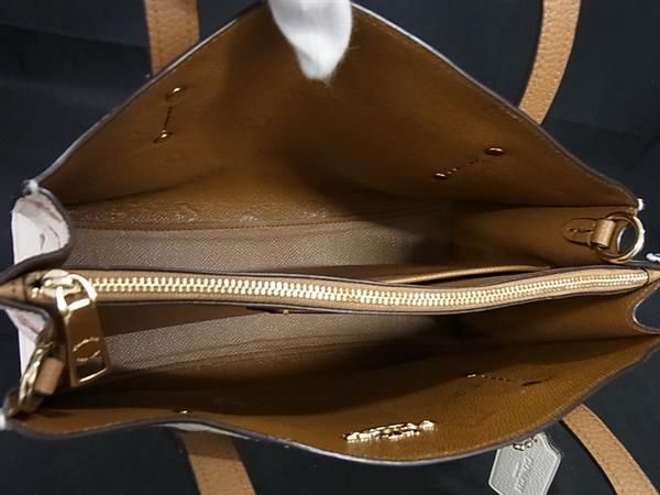 1 jpy # beautiful goods # COACH Coach 55374 leather floral print 2WAY Cross body shoulder handbag tote bag lady's ivory series AZ2500