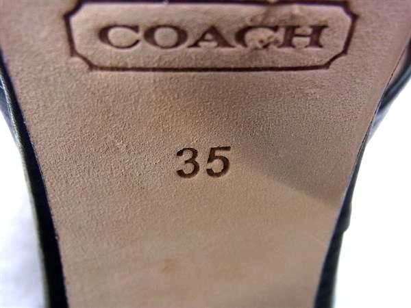 1円 ■美品■ COACH コーチ レザー ヒール サンダル サイズ 35(約22cm) 靴 シューズ レディース ブラック系 AW9853_画像5
