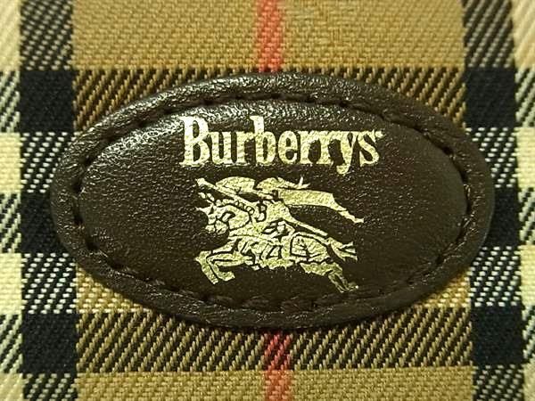 ■美品■ Burberrys バーバリーズ キャンバス×レザー チェック柄 二つ折り 財布 ウォレット レディース メンズ ブラウン系 DD7391_画像7