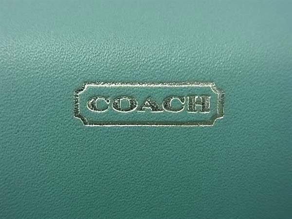 ■美品■ COACH コーチ レザー ホック 二つ折り 長財布 ウォレット 札入れ 小銭入れ レディース メンズ ライトブルー系 DD7194の画像6