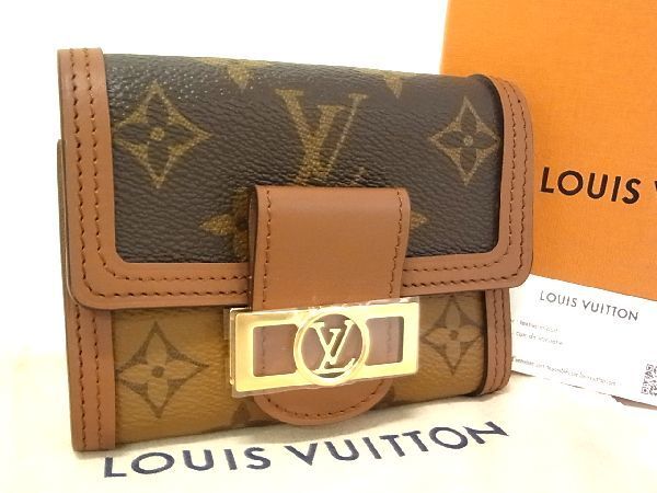 ■新品■未使用■LOUIS VUITTON ルイヴィトン M68725 モノグラムリバース ポルトフォイユ ドーフィーヌコンパクト 財布 ブラウン系 AN7620_画像1