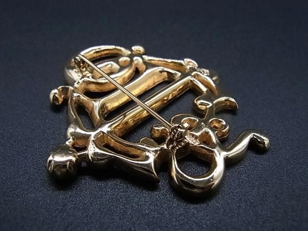 # as good as new # ChristianDior Christian Dior rhinestone pin brooch pin badge accessory gold group AV5603
